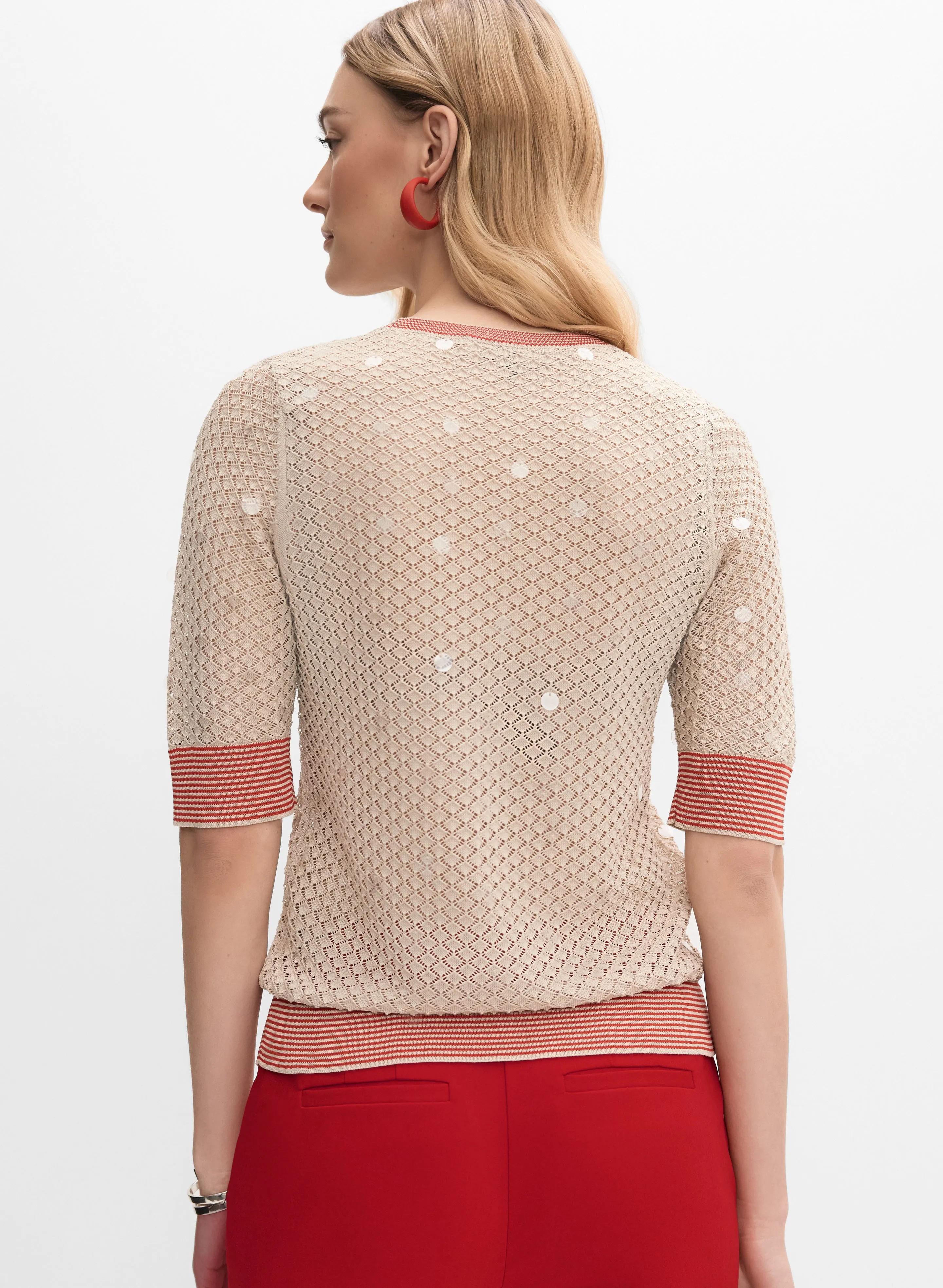 Textured Crew Neck Pullover
