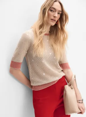 Textured Crew Neck Pullover