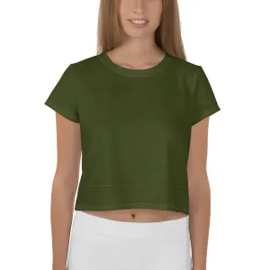 Tree Hugging Forest Green Crop Tee