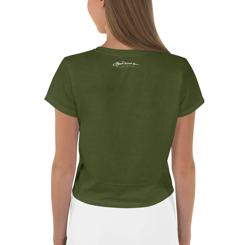 Tree Hugging Forest Green Crop Tee