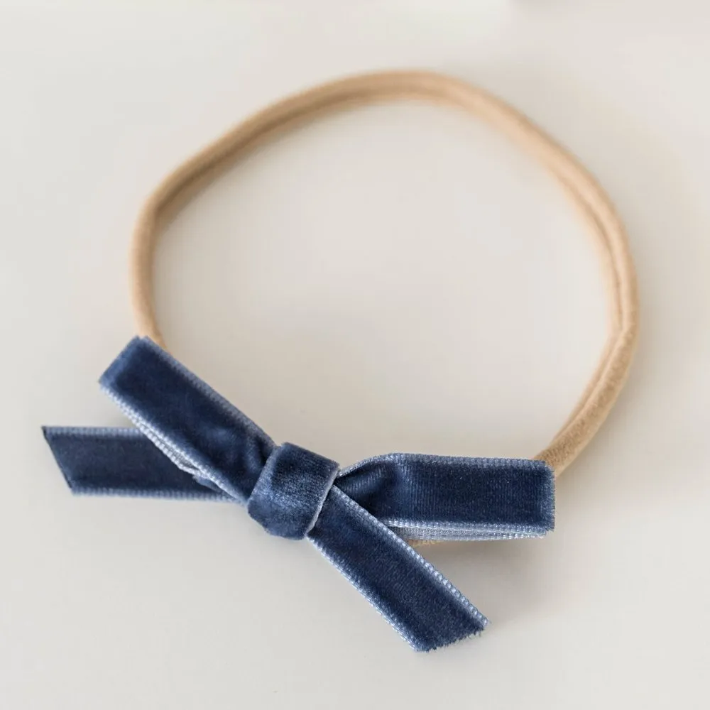 Velvet Petite Bow - Moonlight