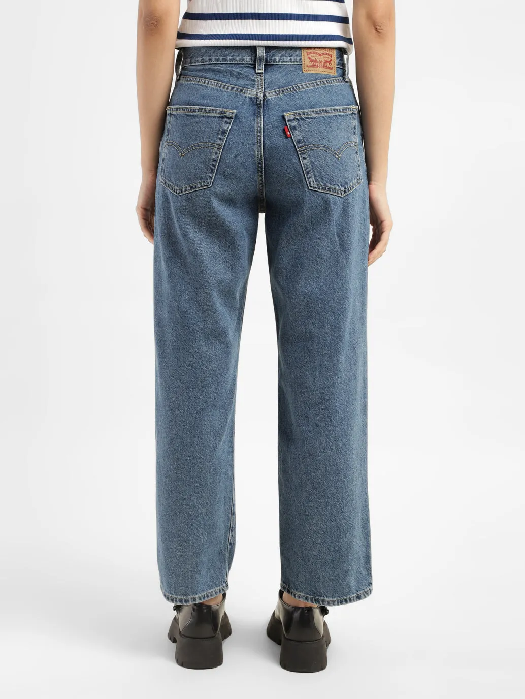 Women's 94 Blue Baggy Fit High Rise Jeans