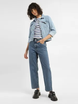 Women's 94 Blue Baggy Fit High Rise Jeans