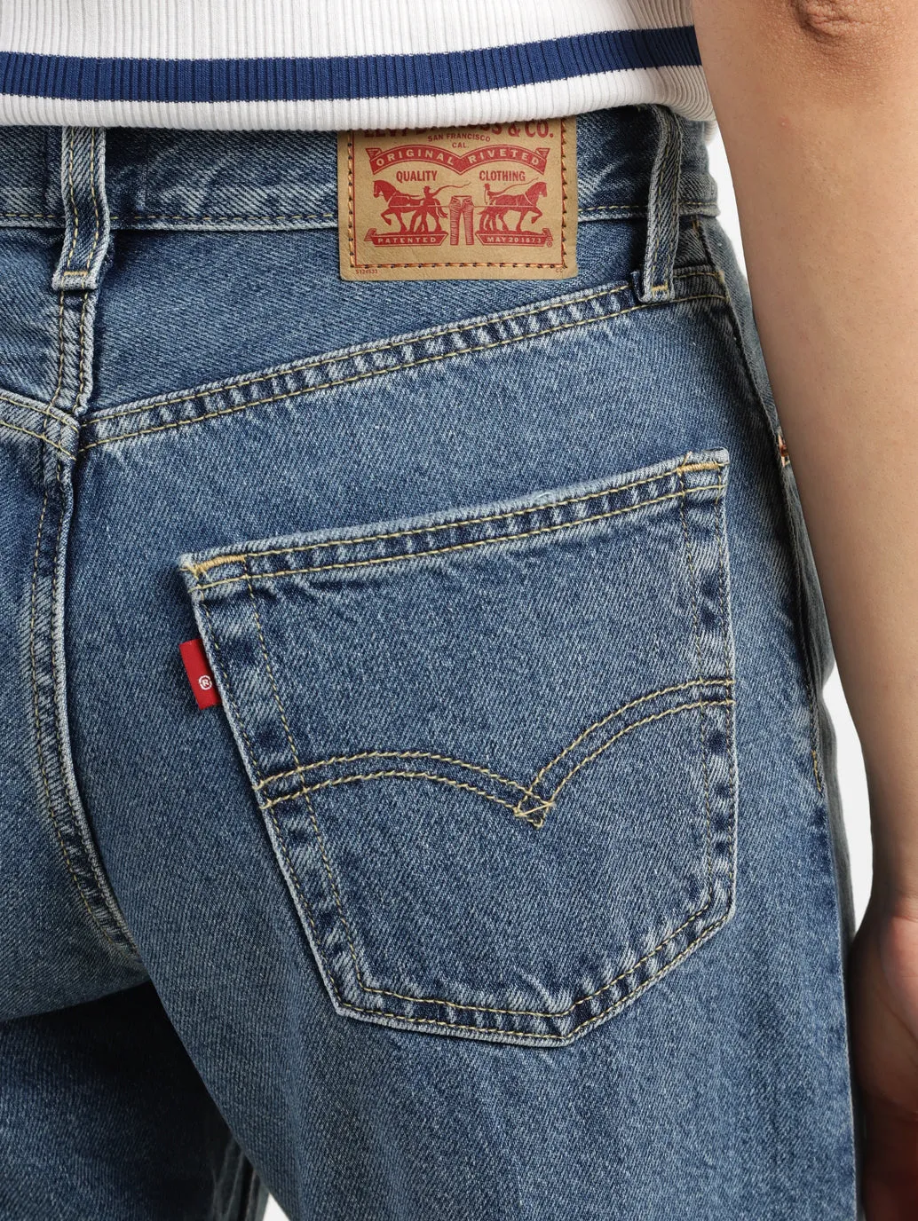 Women's 94 Blue Baggy Fit High Rise Jeans