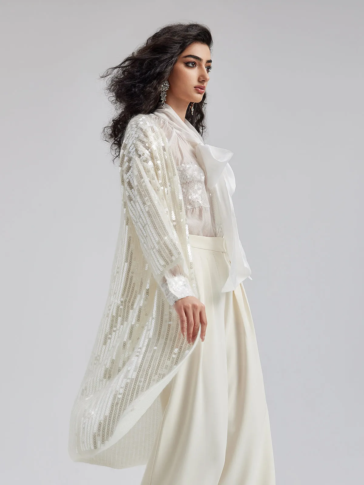 Wool Sequin Cardigan