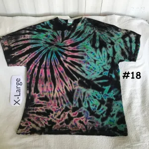 XL Midnight Crystal Rainbows Spiral Tie-Dye tee #18
